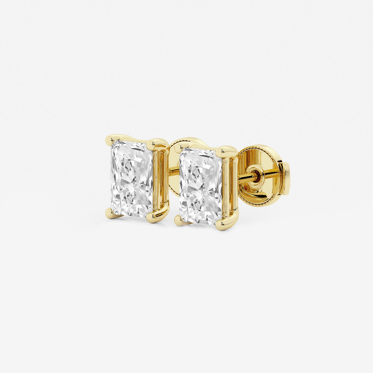 Additional Image 1 for  2 ctw Radiant Lab Grown Diamond Four Prong Stud Earrings
