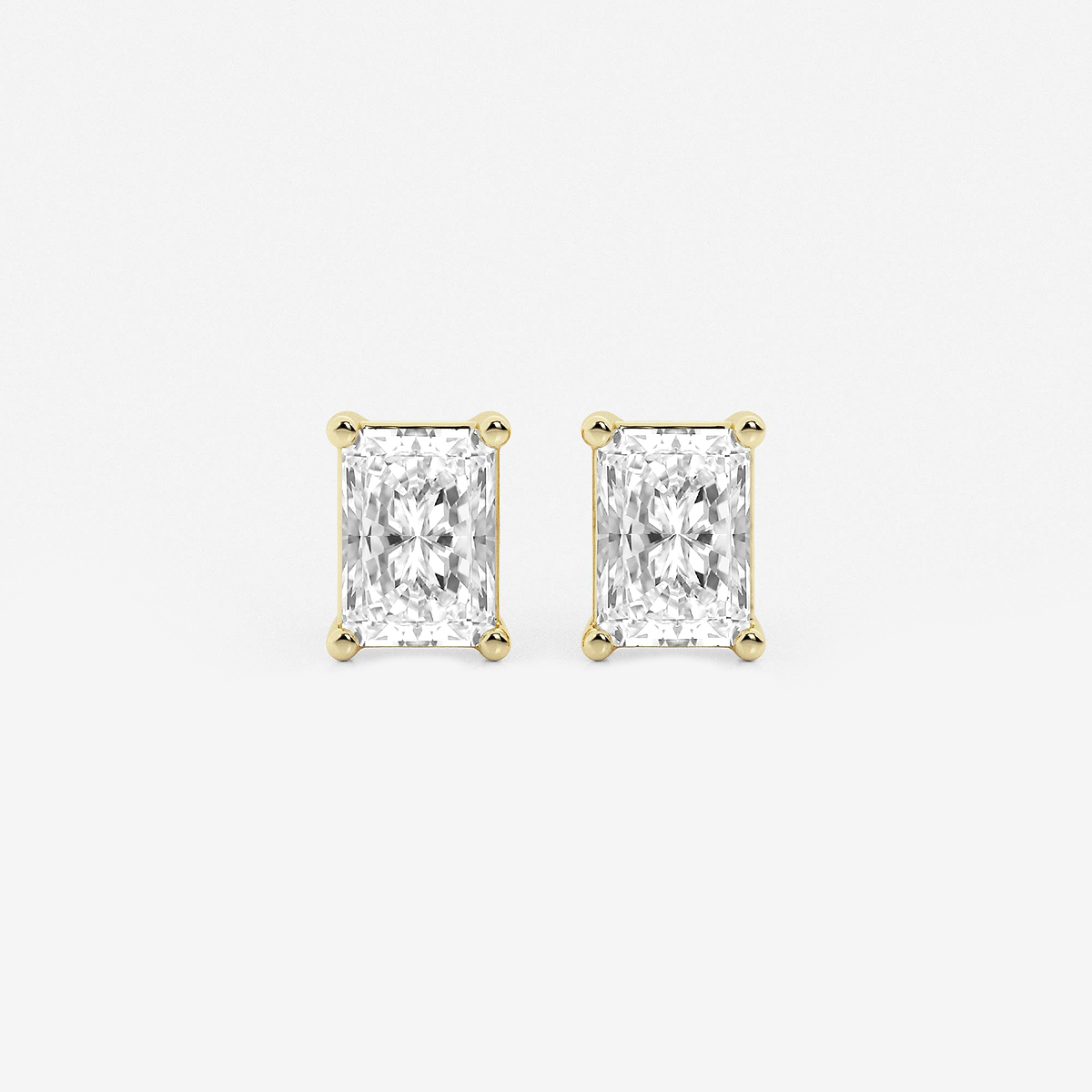 2 ctw Radiant Lab Grown Diamond Four Prong Stud Earrings