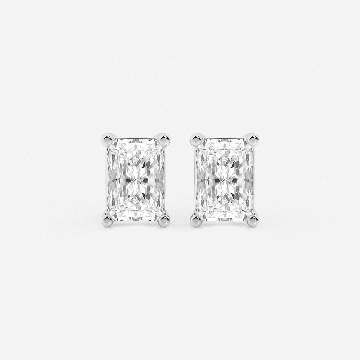 3 ctw Radiant Lab Grown Diamond Four Prong Stud Earrings