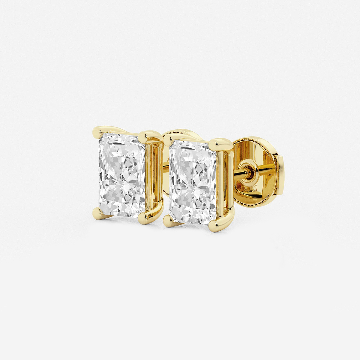 Additional Image 1 for  3 ctw Radiant Lab Grown Diamond Four Prong Stud Earrings