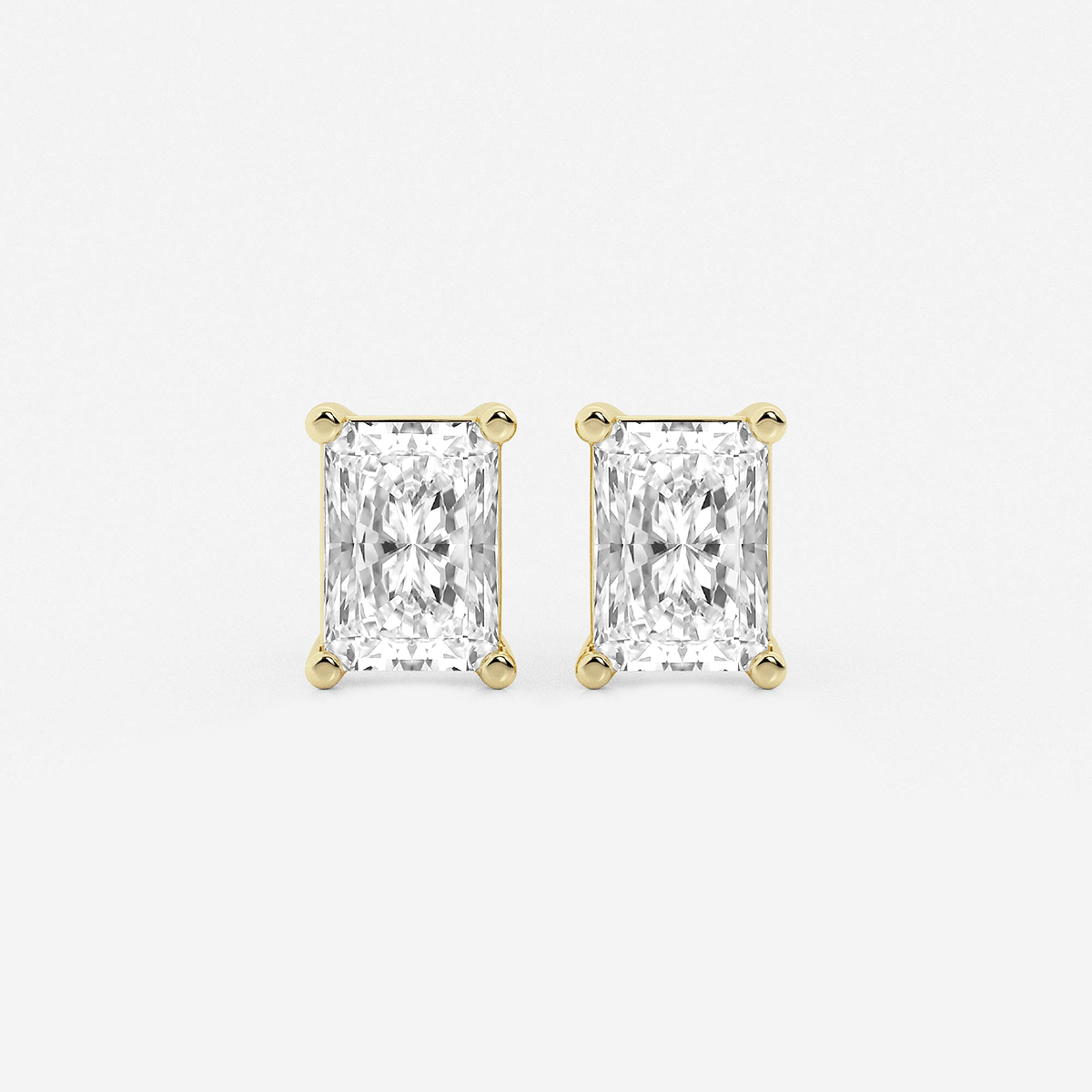 3 ctw Radiant Lab Grown Diamond Four Prong Stud Earrings