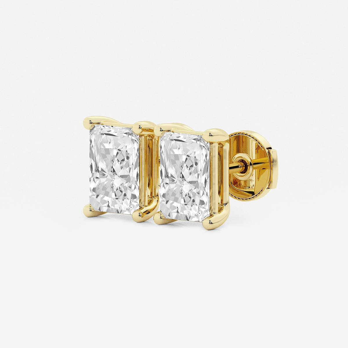 Additional Image 1 for  4 ctw Radiant Lab Grown Diamond Four Prong Stud Earrings