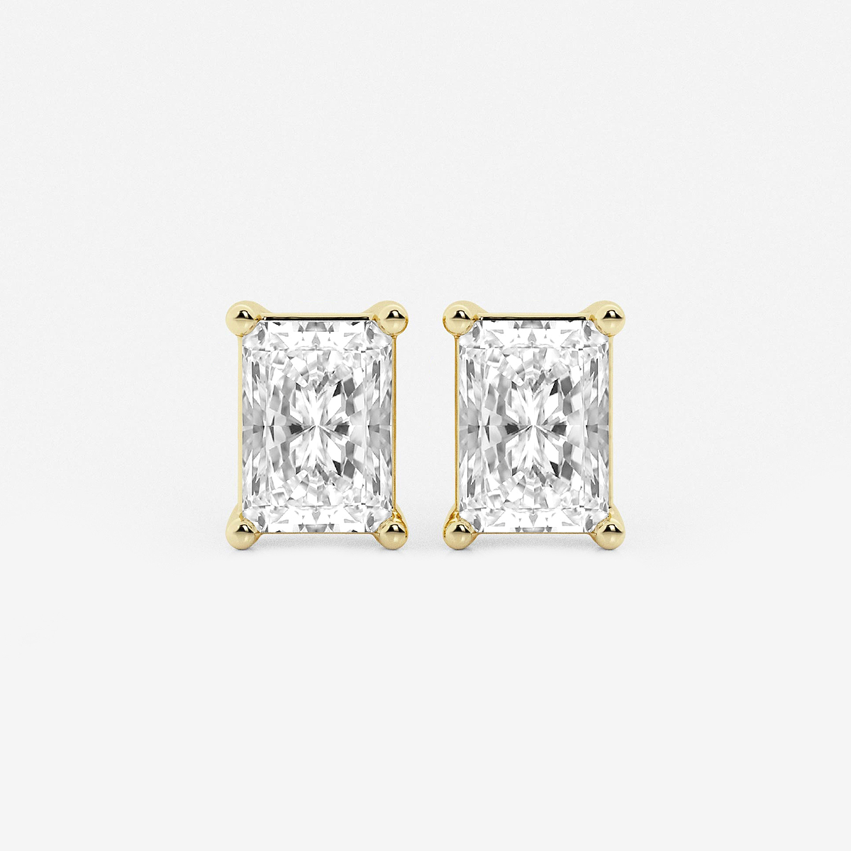 4 ctw Radiant Lab Grown Diamond Four Prong Stud Earrings