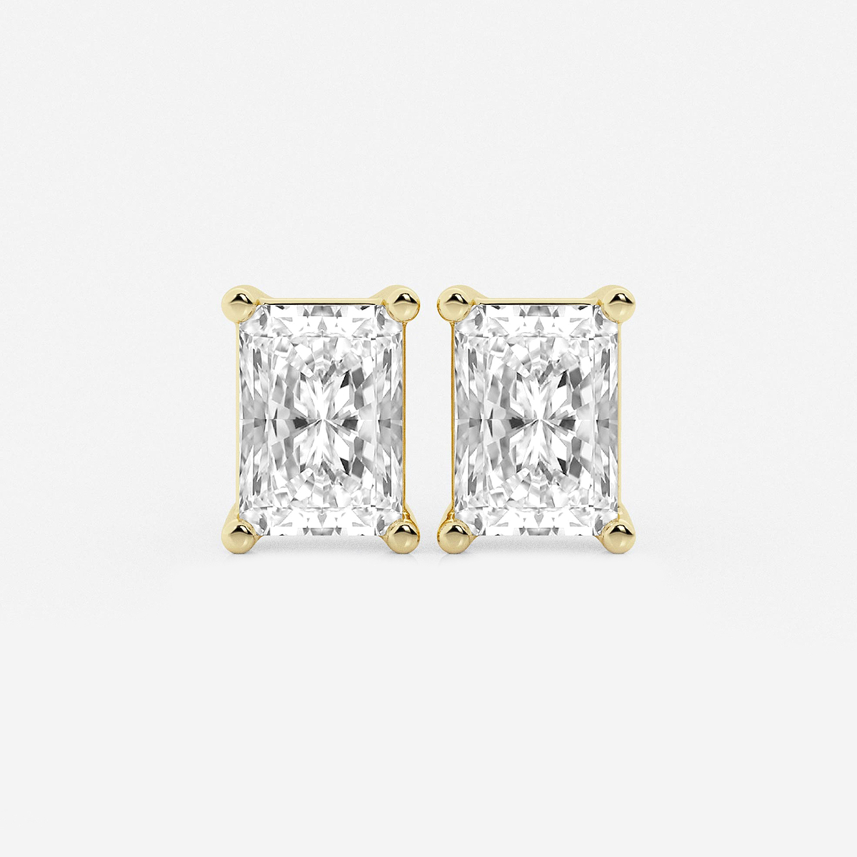 5 ctw Radiant Lab Grown Diamond Four Prong Stud Earrings