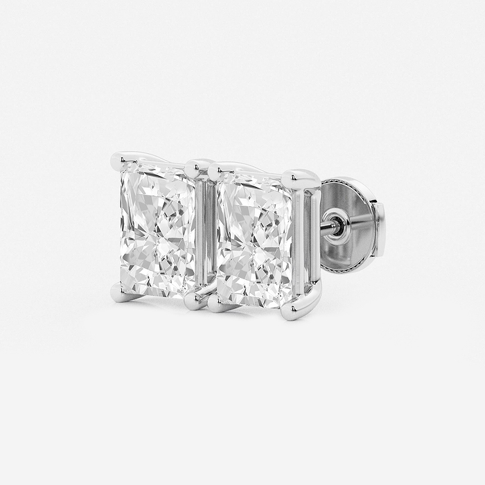 Radiant 4 Prong Studs - 5 ctw Radiant Lab Grown Diamond Four Prong Stud Earrings