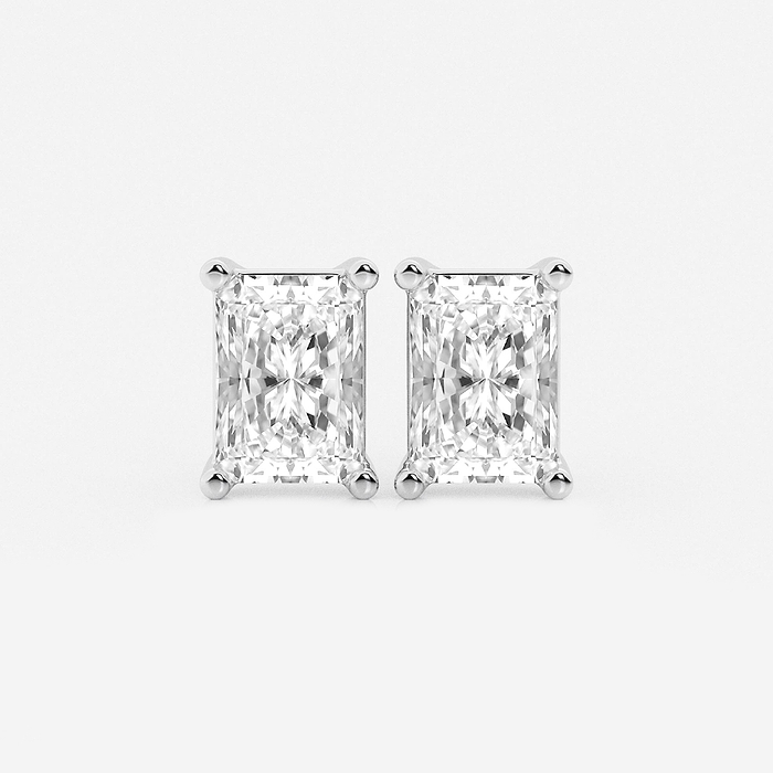 Radiant 4 Prong Studs - 5 ctw Radiant Lab Grown Diamond Four Prong Stud Earrings