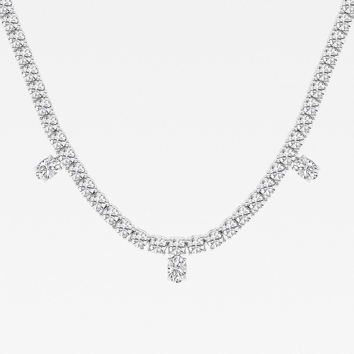 Additional Image 1 for  14 ctw Oval Lab Grown Diamond Dangle Fashion Necklace With Adjustable Chain