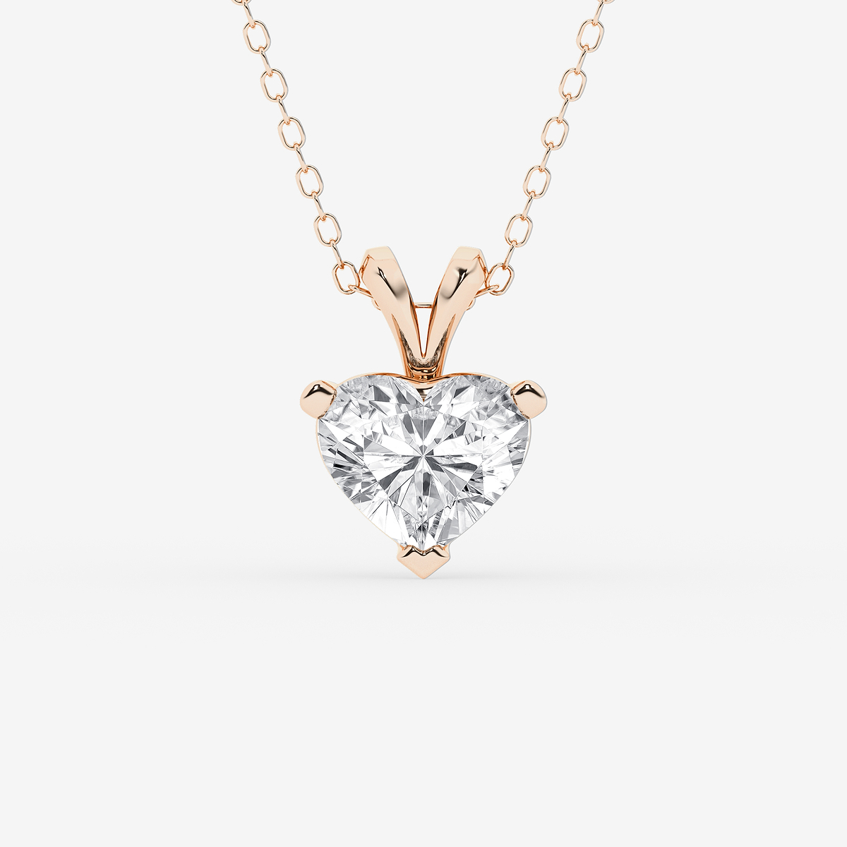 2 ctw Heart Lab Grown Diamond Split Bail Solitaire Pendant with Adjustable Chain