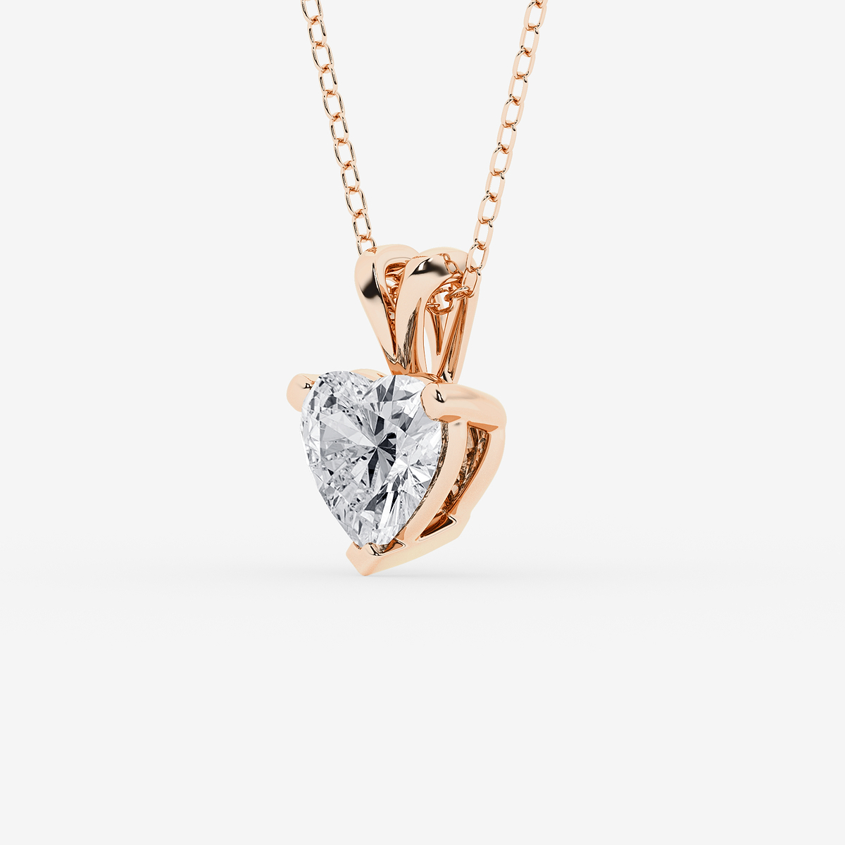 Additional Image 1 for  2 ctw Heart Lab Grown Diamond Split Bail Solitaire Pendant with Adjustable Chain