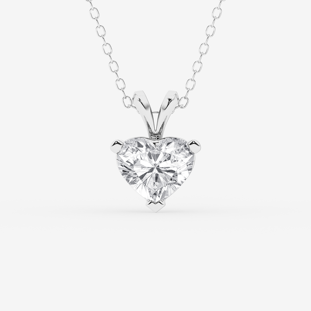 2 ctw Heart Lab Grown Diamond Split Bail Solitaire Pendant with Adjustable Chain