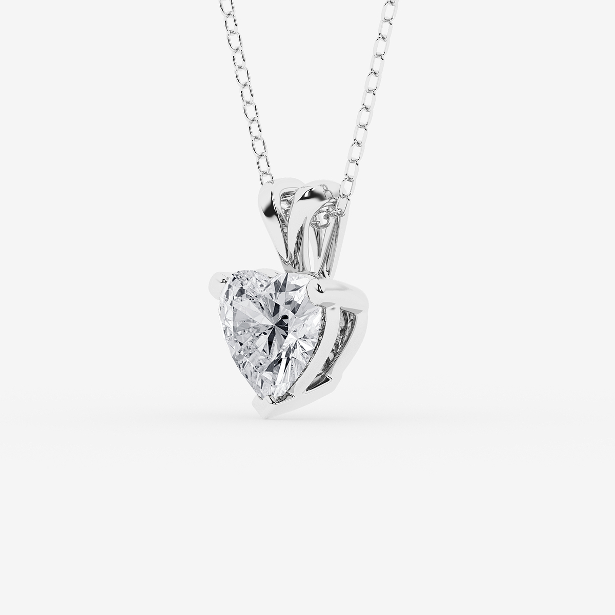 Additional Image 1 for  2 ctw Heart Lab Grown Diamond Split Bail Solitaire Pendant with Adjustable Chain