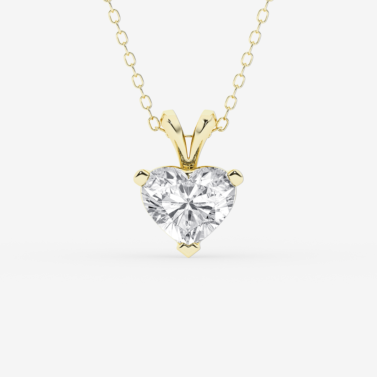 2 ctw Heart Lab Grown Diamond Split Bail Solitaire Pendant with Adjustable Chain