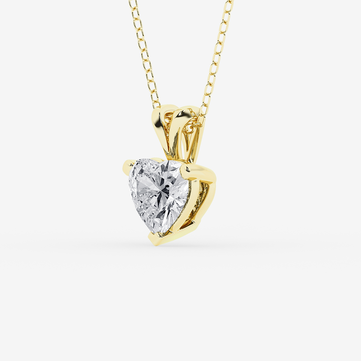 Additional Image 1 for  2 ctw Heart Lab Grown Diamond Split Bail Solitaire Pendant with Adjustable Chain