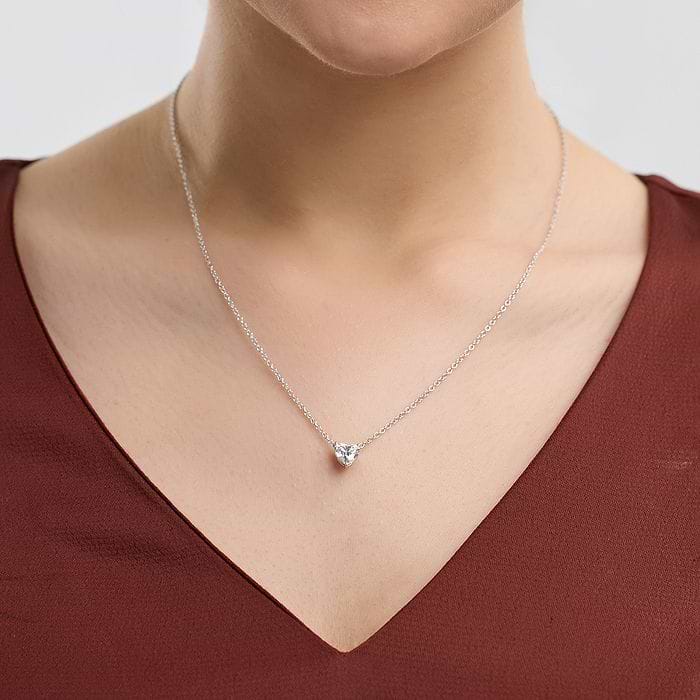 Additional Image 3 for  3 ctw Heart Lab Grown Diamond Solitaire Pendant