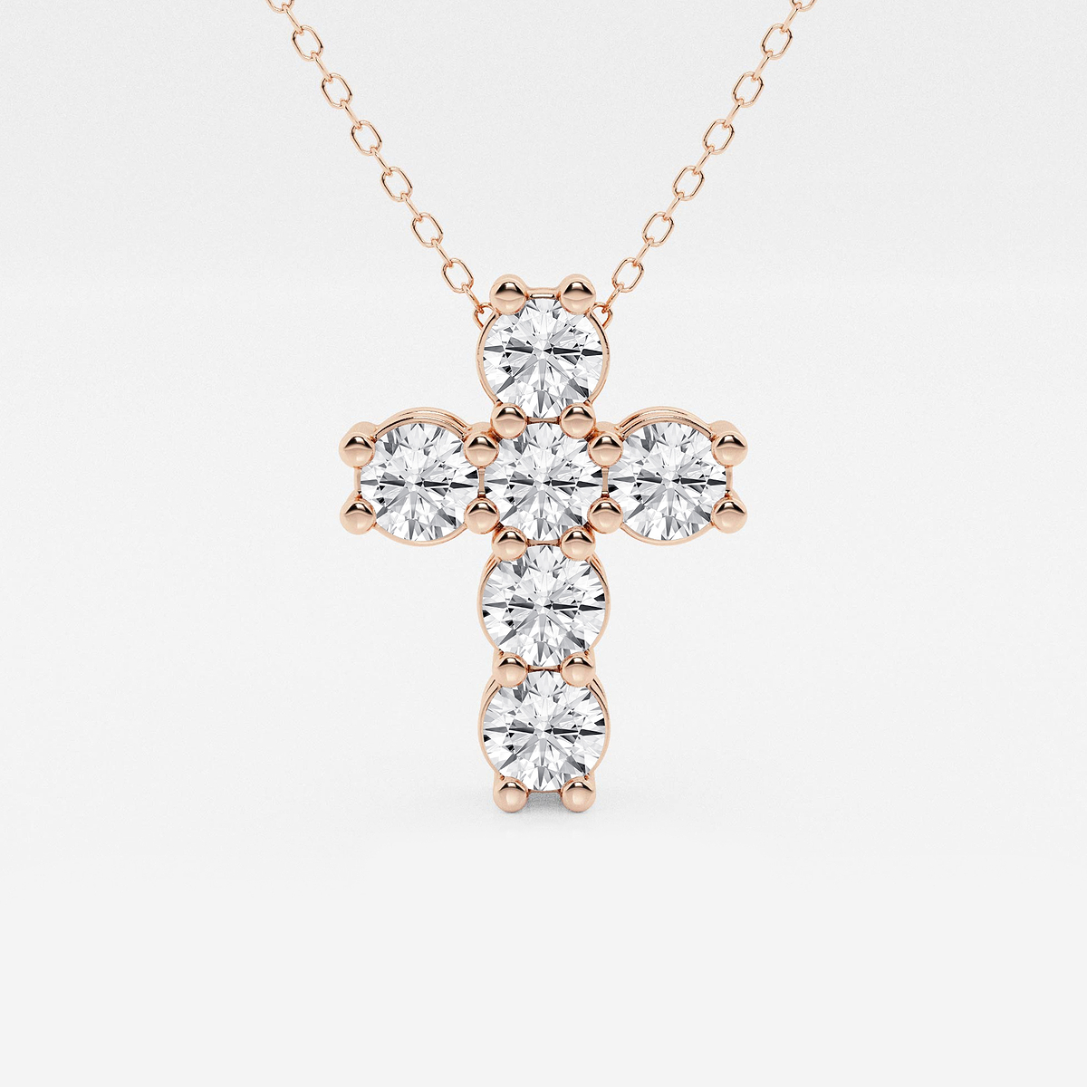 2 ctw Round Lab Grown Diamond Petite Cross Pendant