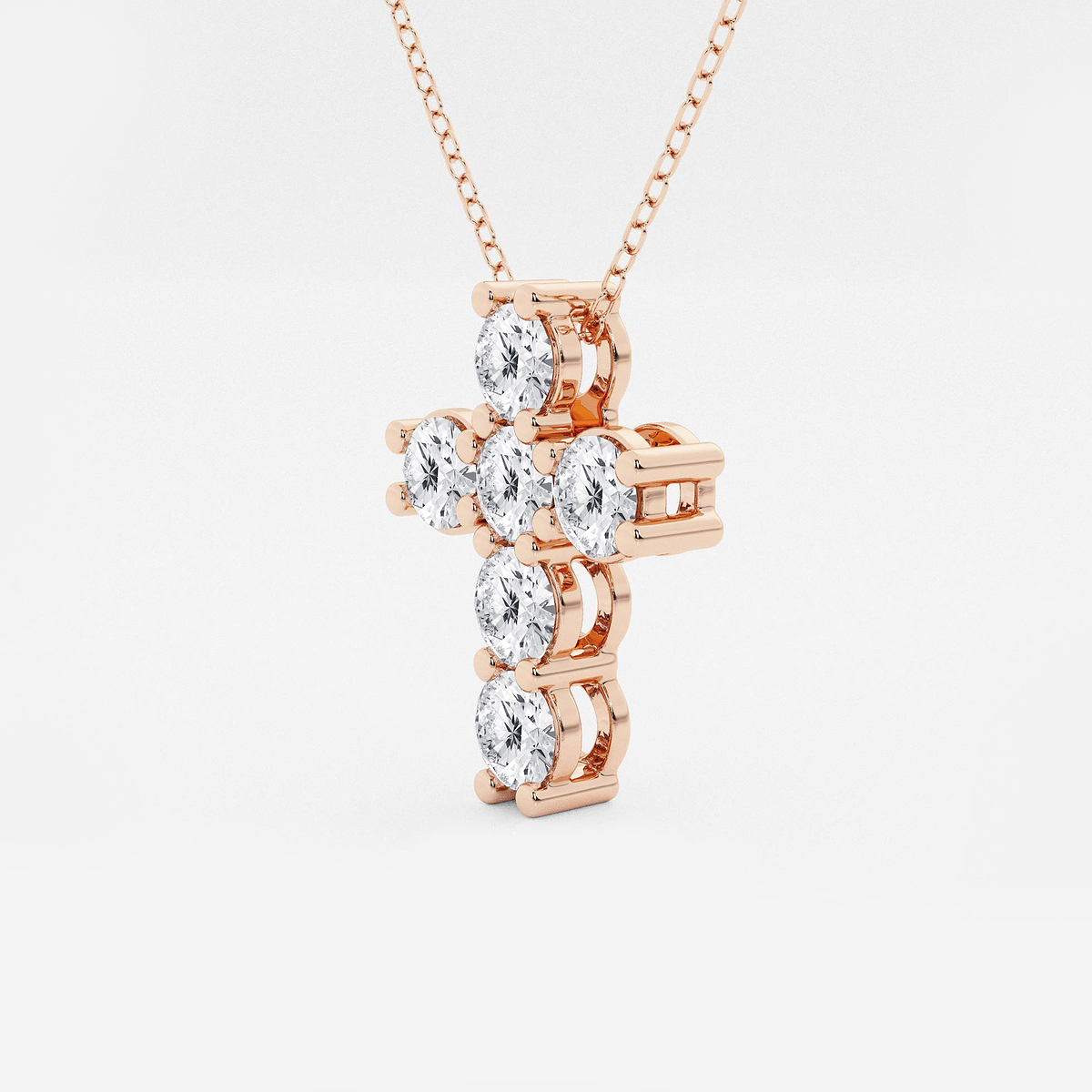 Additional Image 1 for  2 ctw Round Lab Grown Diamond Petite Cross Pendant