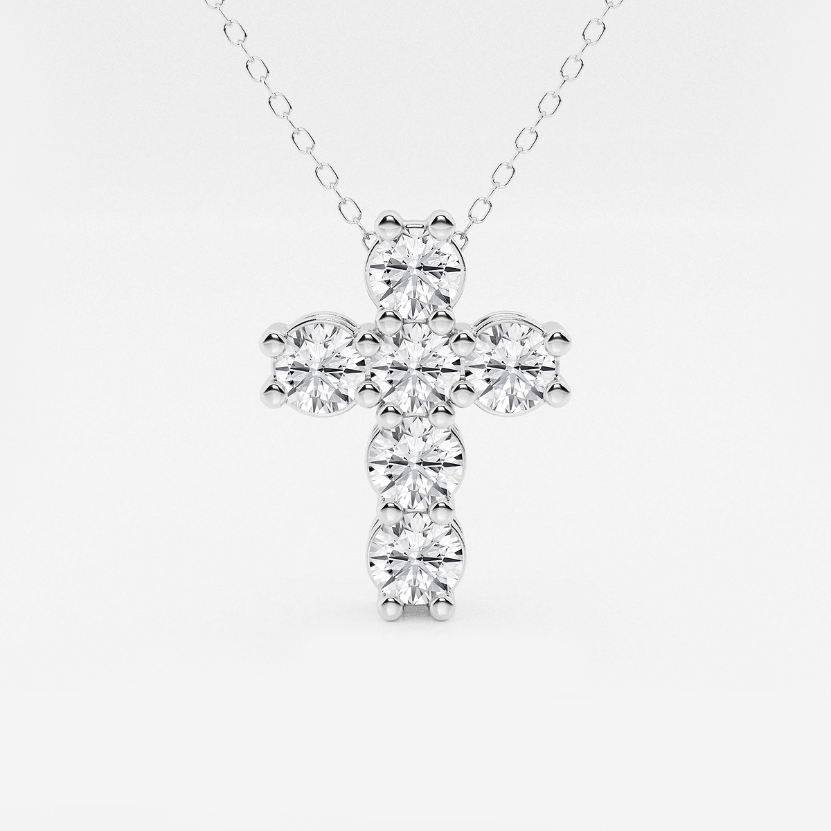 2 ctw Round Lab Grown Diamond Petite Cross Pendant
