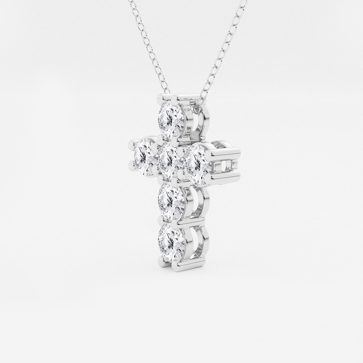 Additional Image 1 for  2 ctw Round Lab Grown Diamond Petite Cross Pendant