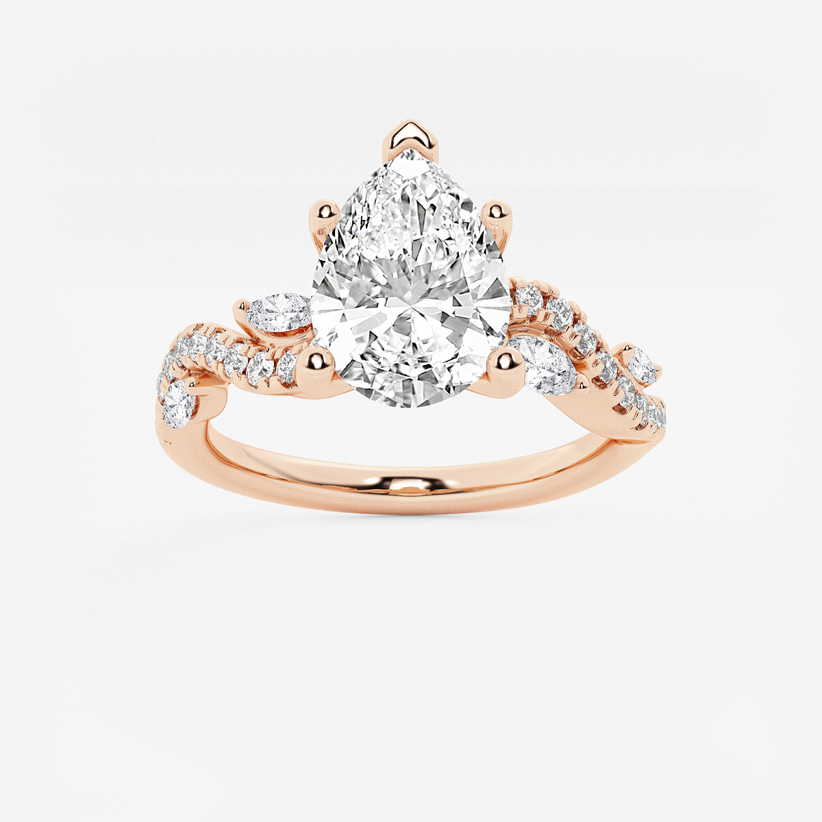1 3/8 ctw Pear Lab Grown Diamond Marquise Vine Engagement Ring