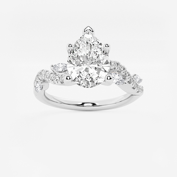 Audrey 2 3/4 ctw Pear Lab Grown Diamond Double Twist Engagement