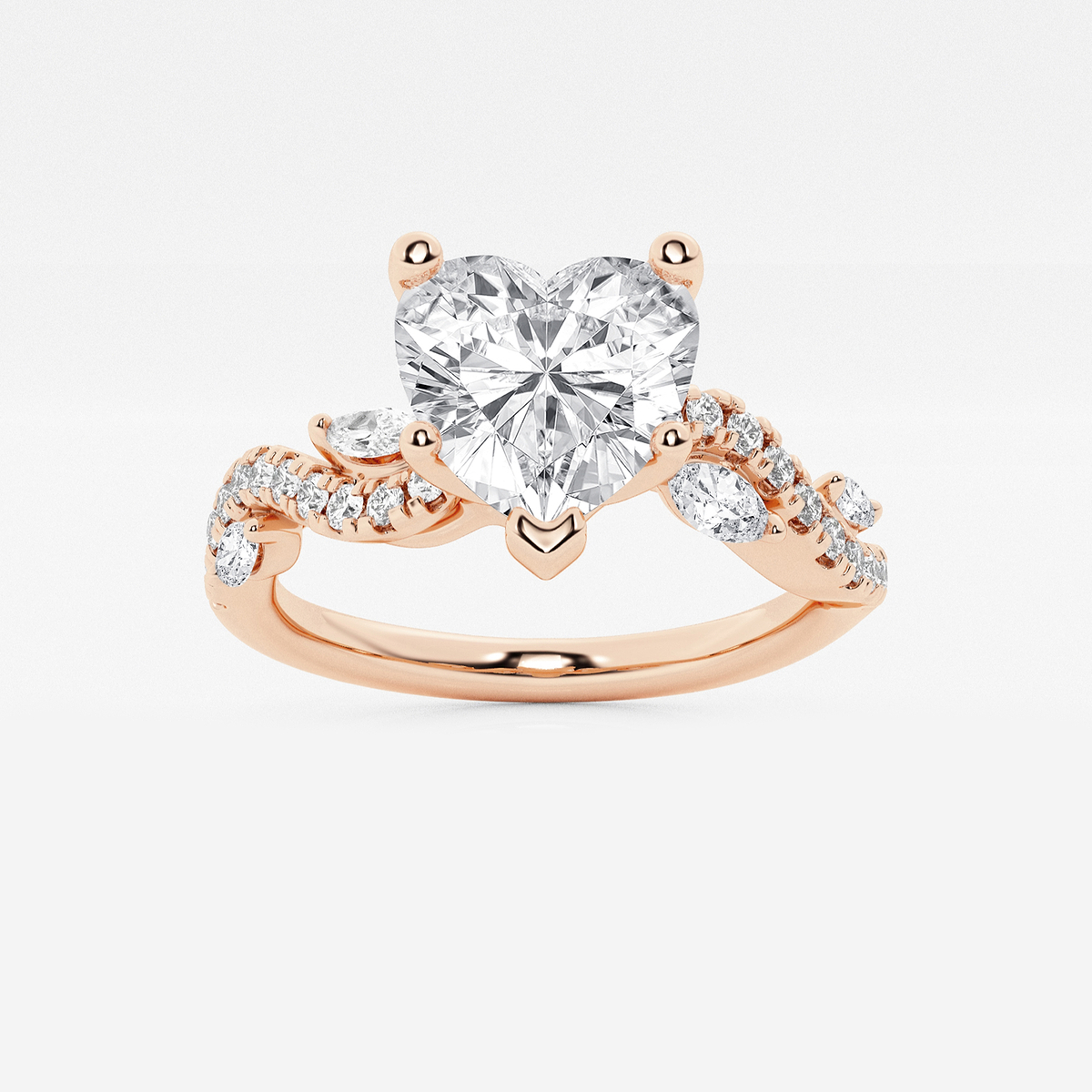 2 3/8 ctw Heart Lab Grown Diamond Marquise Vine Engagement Ring