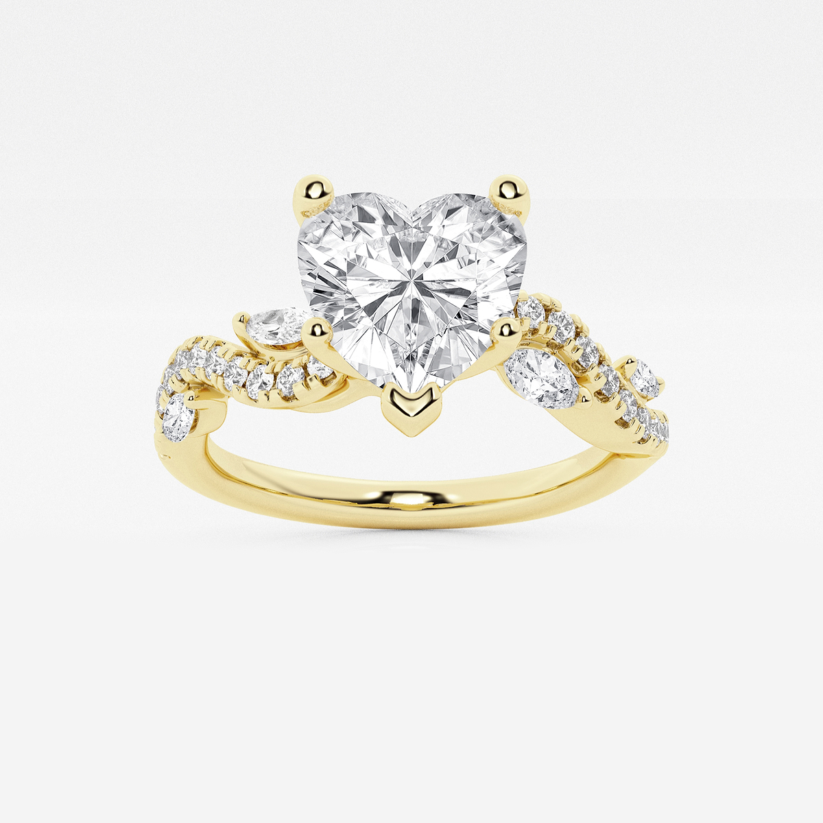 1 1/8 ctw Heart Lab Grown Diamond Marquise Vine Engagement Ring
