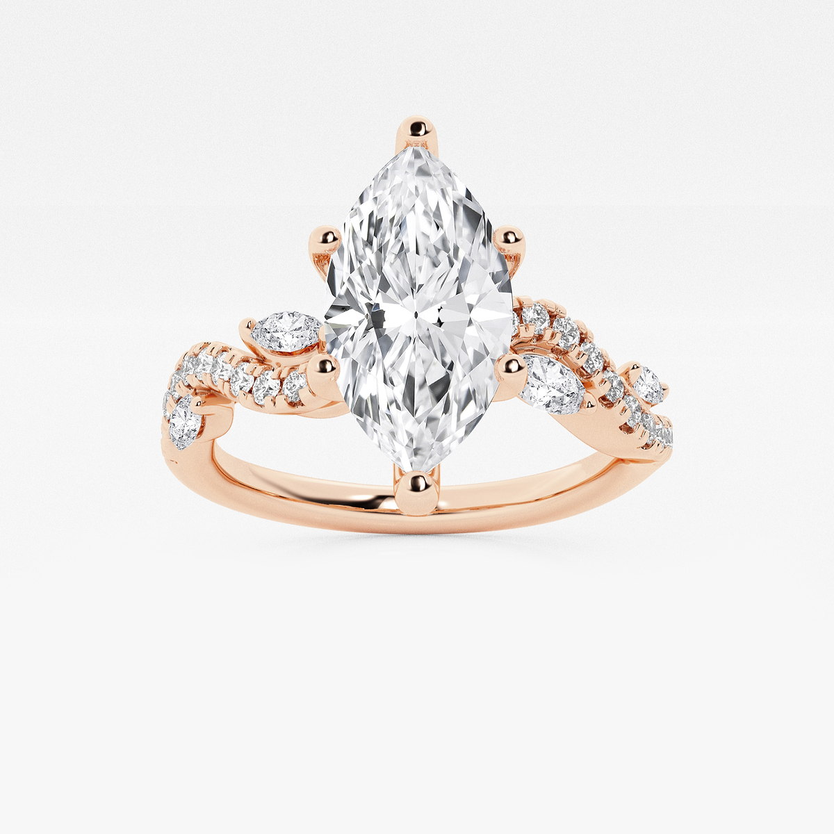 1 3/8 ctw Marquise Lab Grown Diamond Marquise Vine Engagement Ring