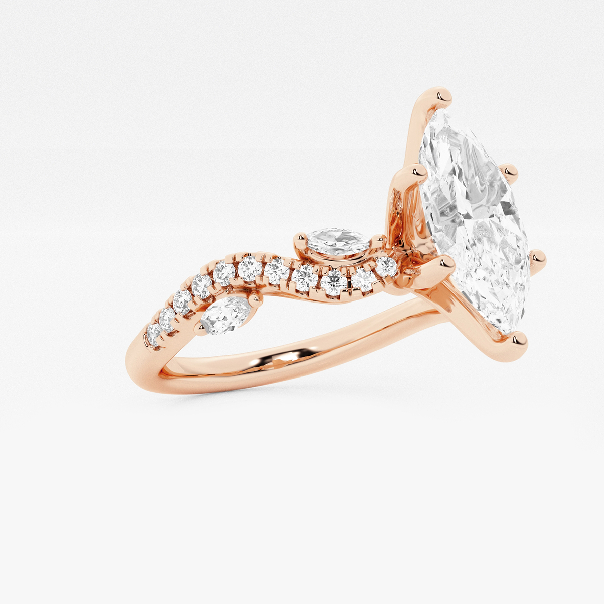 Additional Image 1 for  1 3/8 ctw Marquise Lab Grown Diamond Marquise Vine Engagement Ring