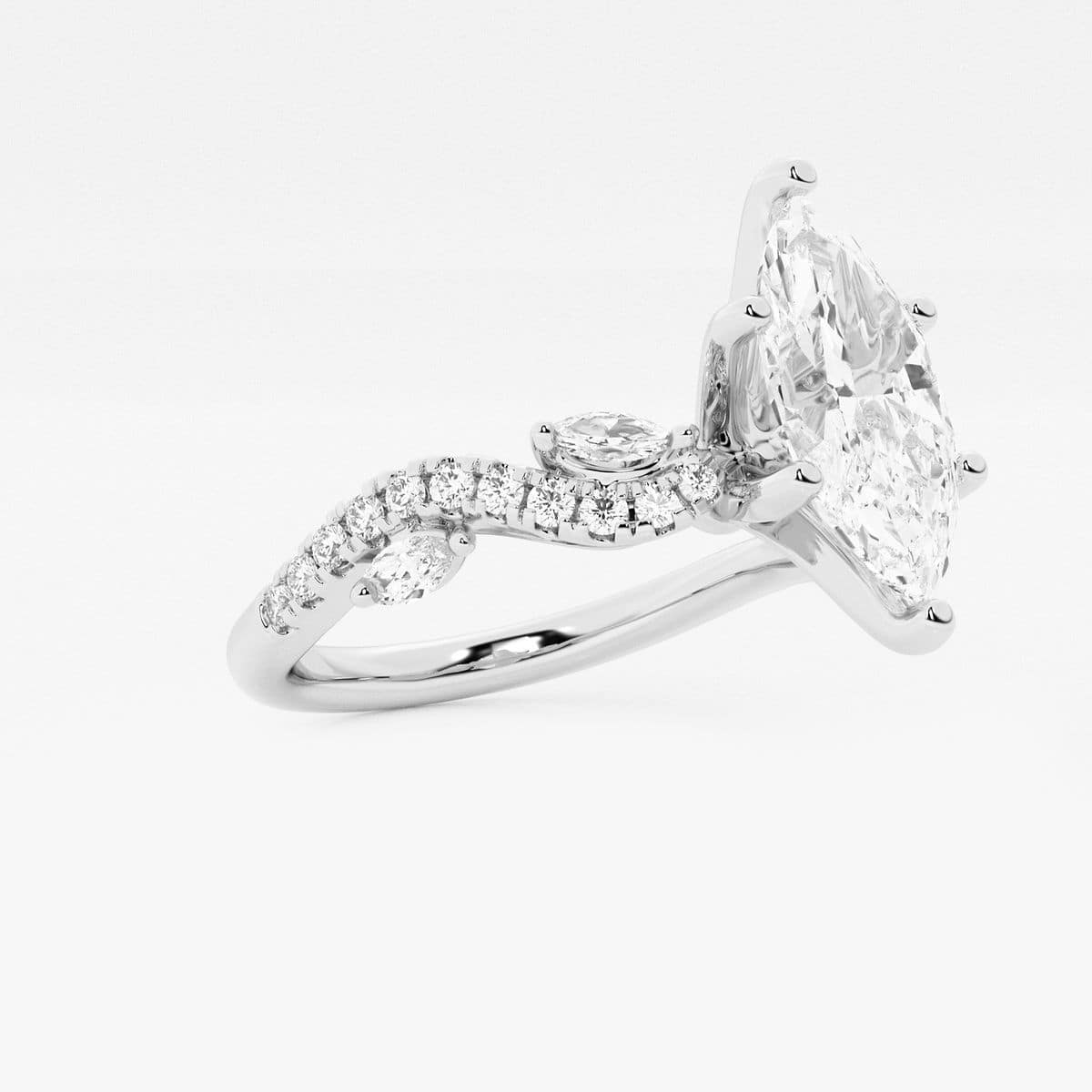 Additional Image 1 for  1 1/8 ctw Marquise Lab Grown Diamond Marquise Vine Engagement Ring