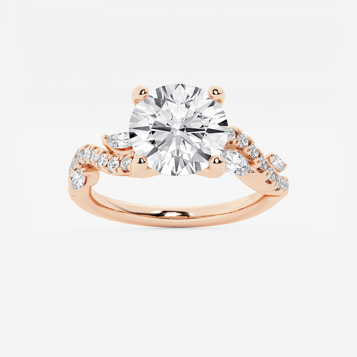 1 3/8 ctw Round Lab Grown Diamond Marquise Vine Engagement Ring