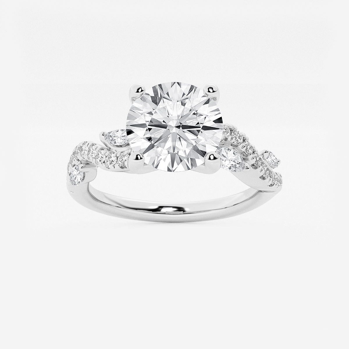 1 7/8 ctw Round Lab Grown Diamond Marquise Vine Engagement Ring