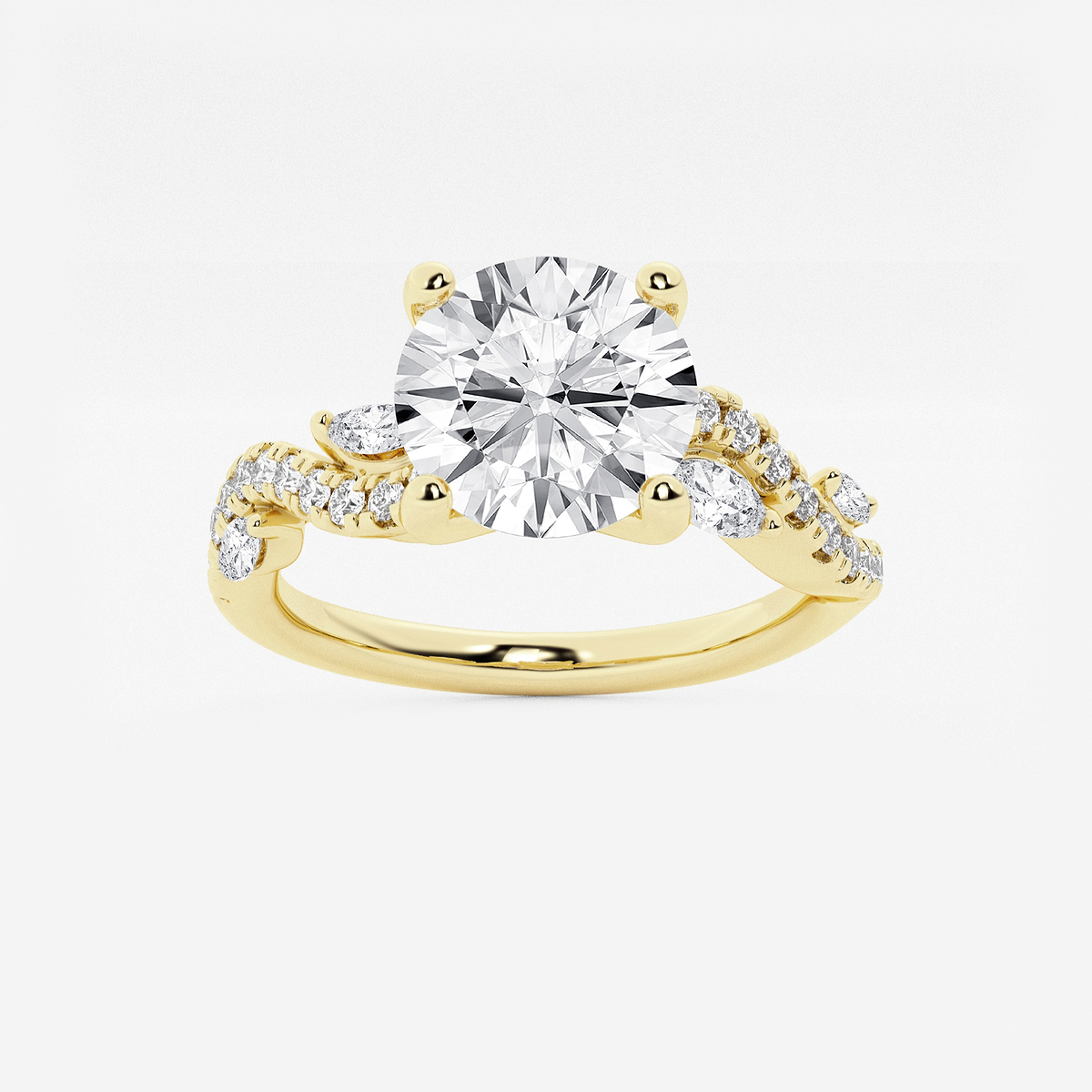 1 7/8 ctw Round Lab Grown Diamond Marquise Vine Engagement Ring