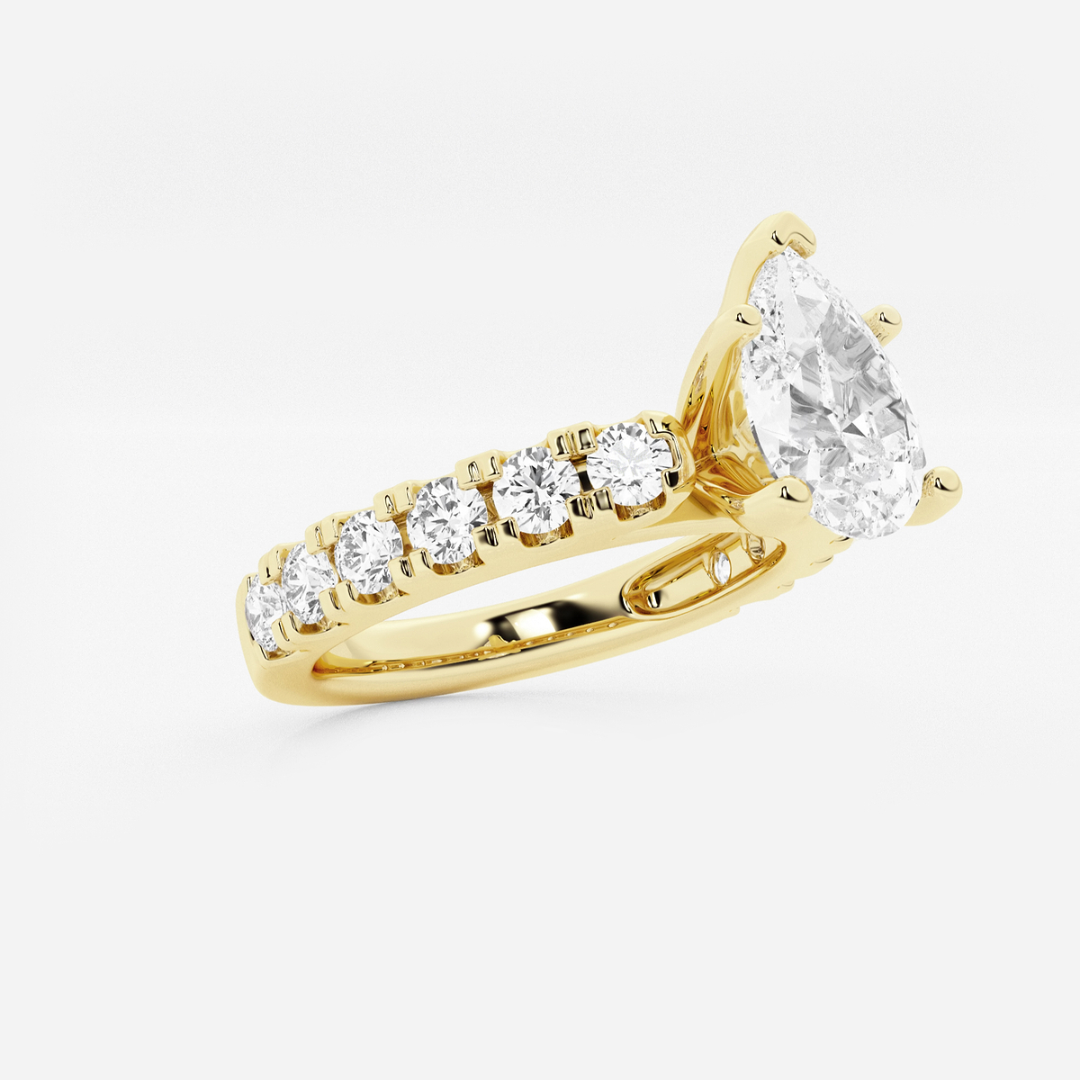 Additional Image 1 for  2 1/2 ctw Pear Lab Grown Diamond Engagement Ring with Split Prong Side Accents