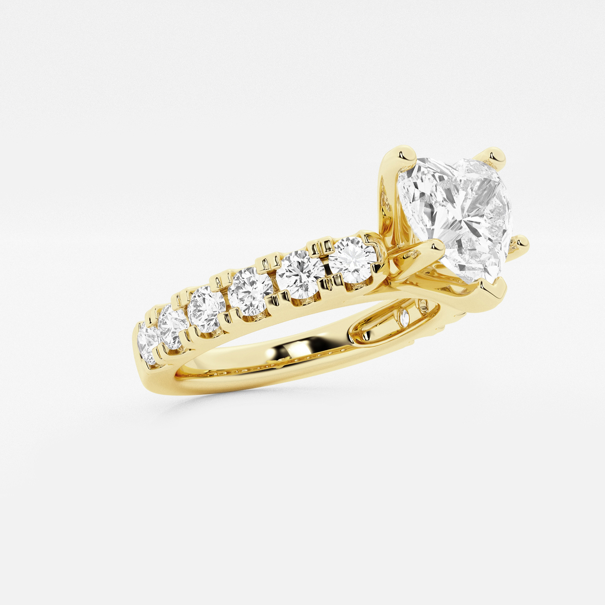 Additional Image 1 for  2 1/2 ctw Heart Lab Grown Diamond Engagement Ring with Split Prong Side Accents