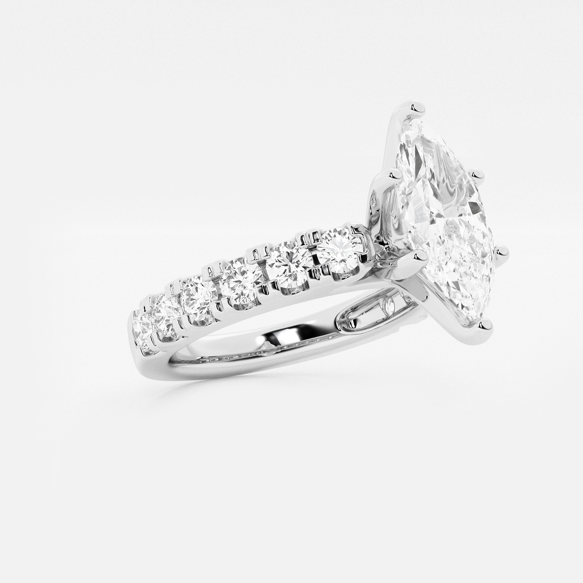 Additional Image 1 for  2 1/2 ctw Marquise Lab Grown Diamond Engagement Ring with Split Prong Side Accents