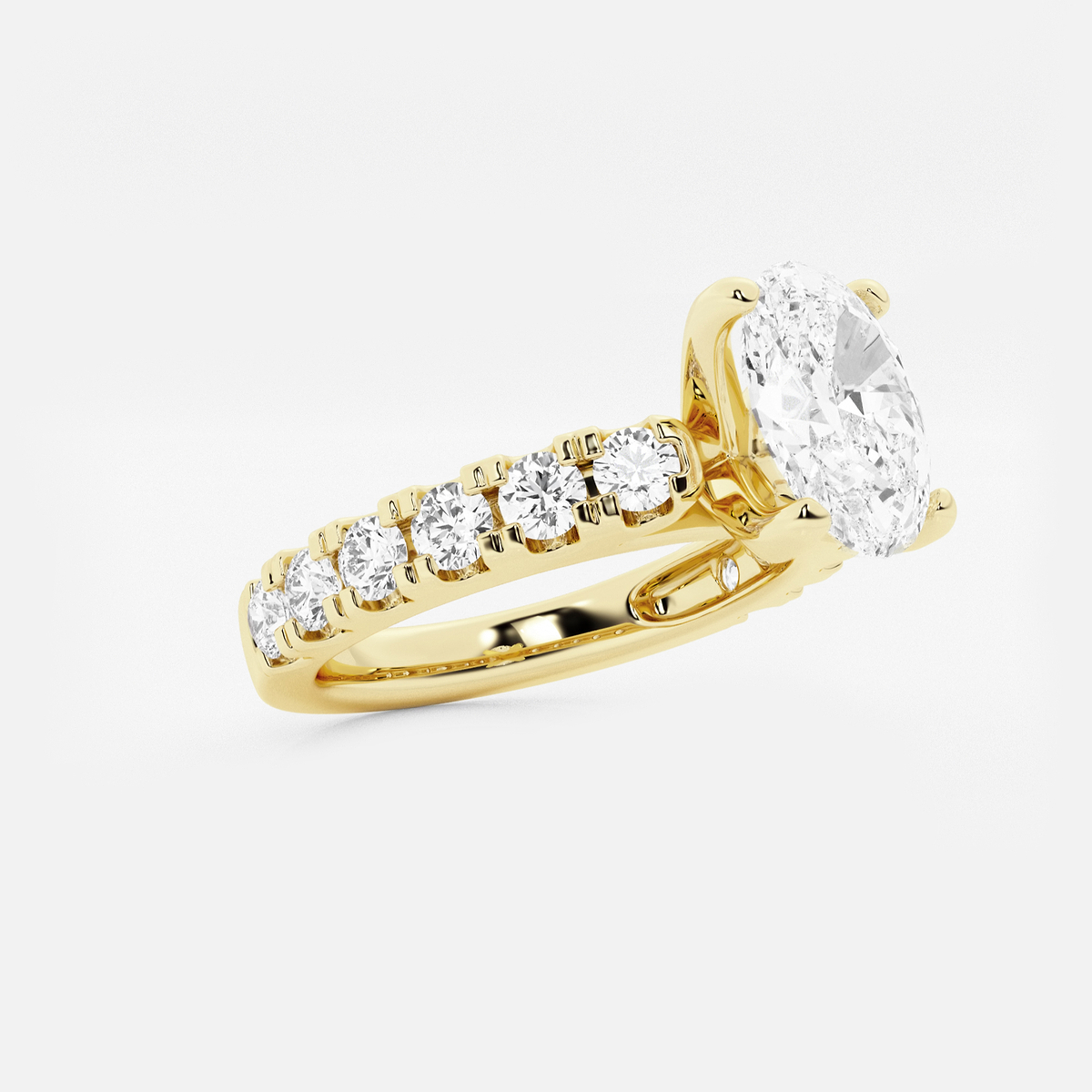 Additional Image 1 for  2 1/2 ctw Oval Lab Grown Diamond Engagement Ring with Split Prong Side Accents