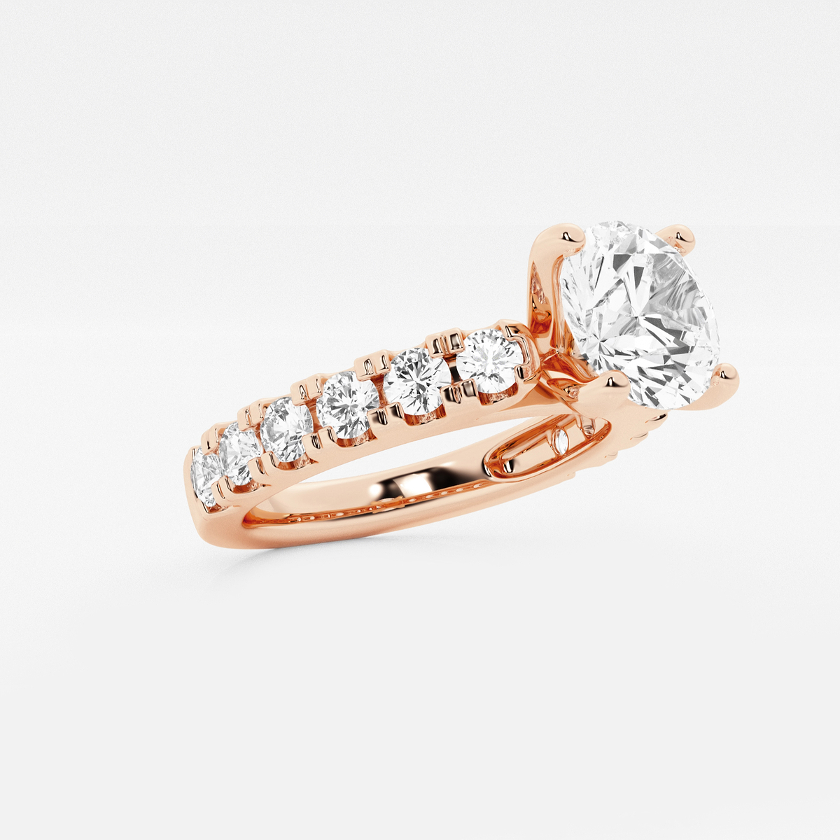 Additional Image 1 for  2 1/2 ctw Round Lab Grown Diamond Engagement Ring with Split Prong Side Accents