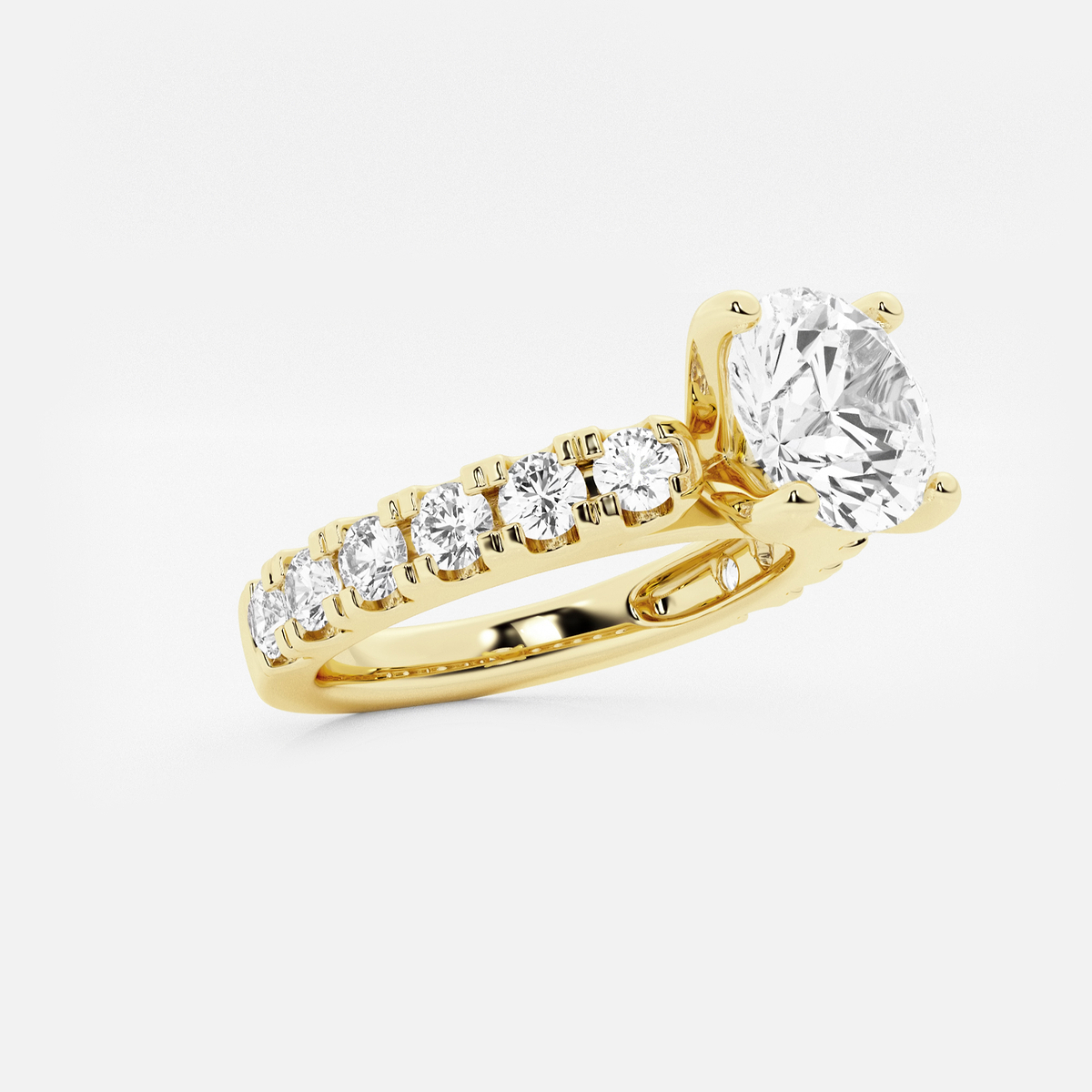 Additional Image 1 for  2 1/2 ctw Round Lab Grown Diamond Engagement Ring with Split Prong Side Accents
