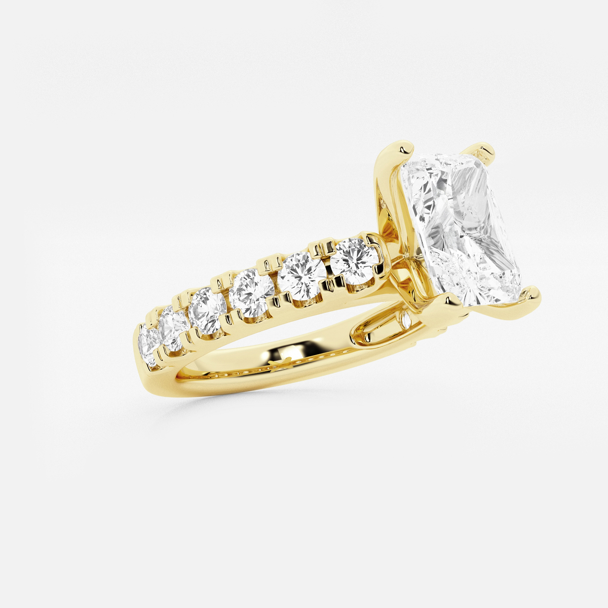 Additional Image 1 for  2 1/2 ctw Radiant Lab Grown Diamond Engagement Ring with Split Prong Side Accents