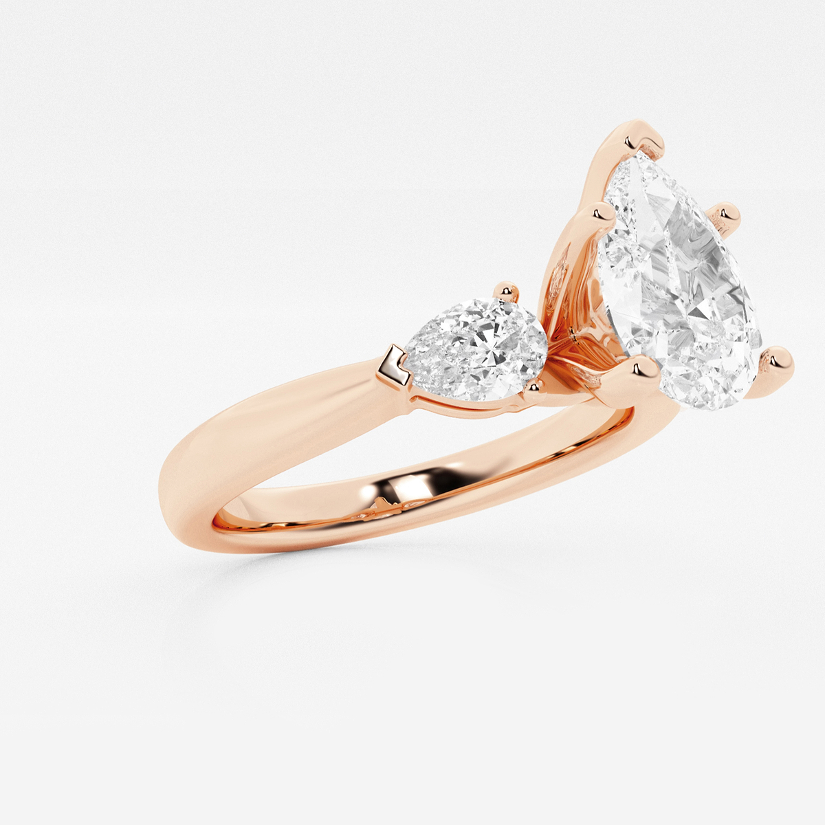 Additional Image 1 for  2 2/3 ctw Pear Lab Grown Diamond Engagement Ring with Pear Side Accents