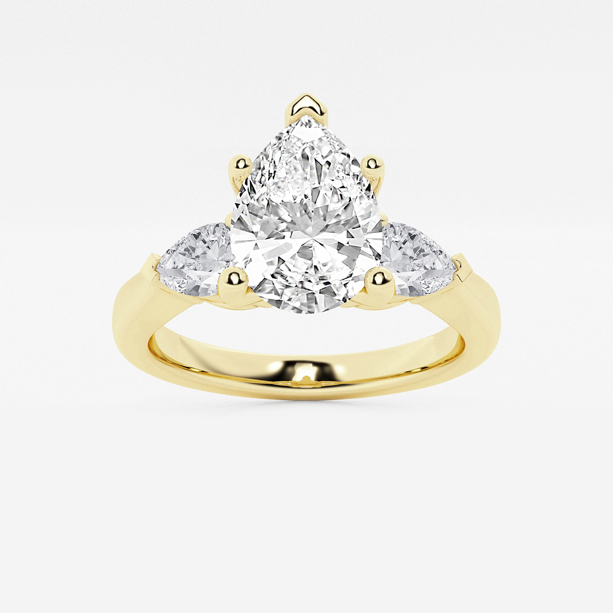 1 7/8 ctw Pear Lab Grown Diamond Engagement Ring with Pear Side Accents