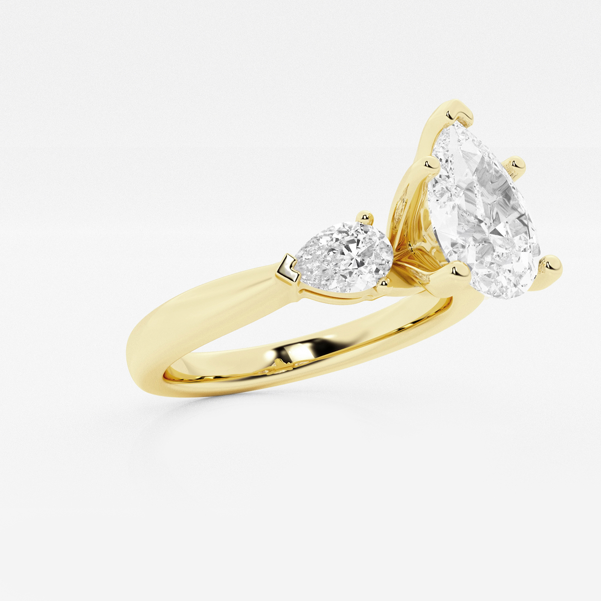 Additional Image 1 for  1 7/8 ctw Pear Lab Grown Diamond Engagement Ring with Pear Side Accents