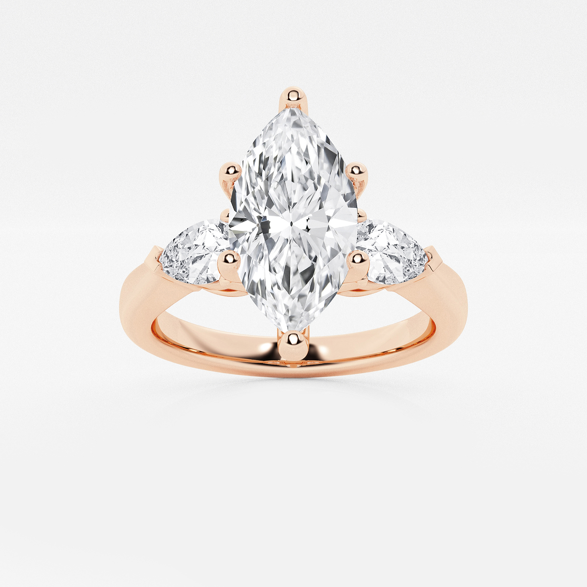 2 2/3 ctw Marquise Lab Grown Diamond Engagement Ring with Pear Side Accents