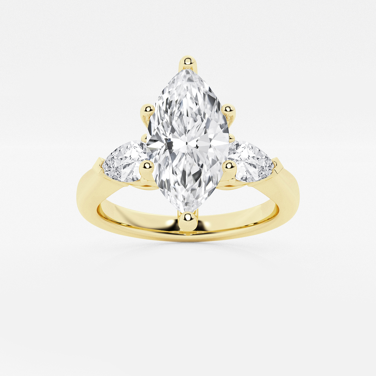 1 7/8 ctw Marquise Lab Grown Diamond Engagement Ring with Pear Side Accents