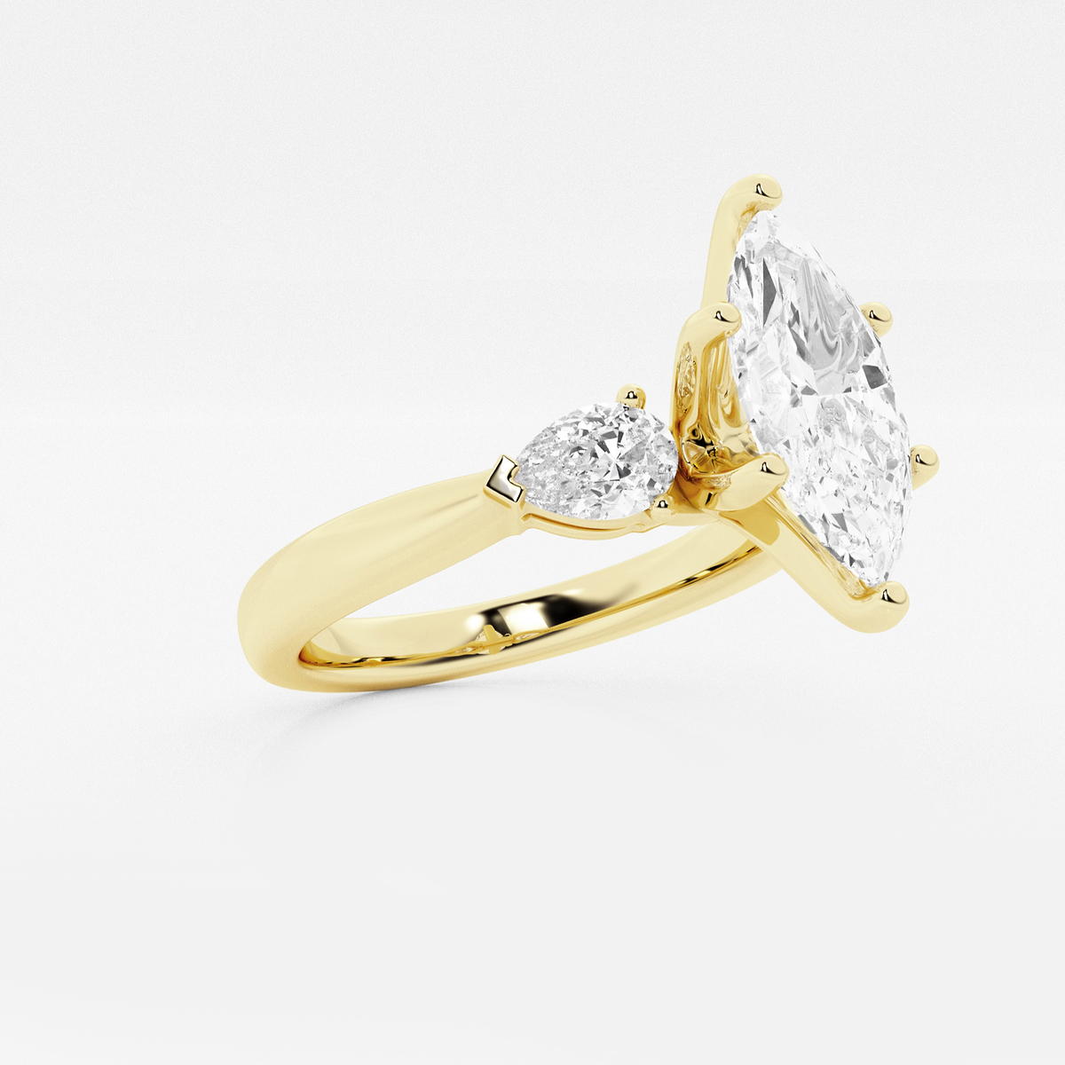 Additional Image 1 for  1 7/8 ctw Marquise Lab Grown Diamond Engagement Ring with Pear Side Accents