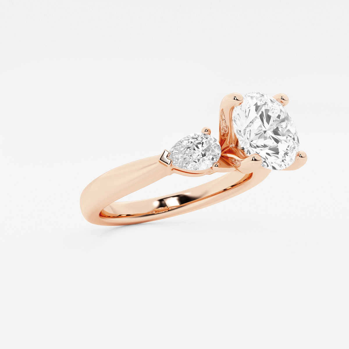 Additional Image 1 for  2 2/3 ctw Round Lab Grown Diamond Engagement Ring with Pear Side Accents