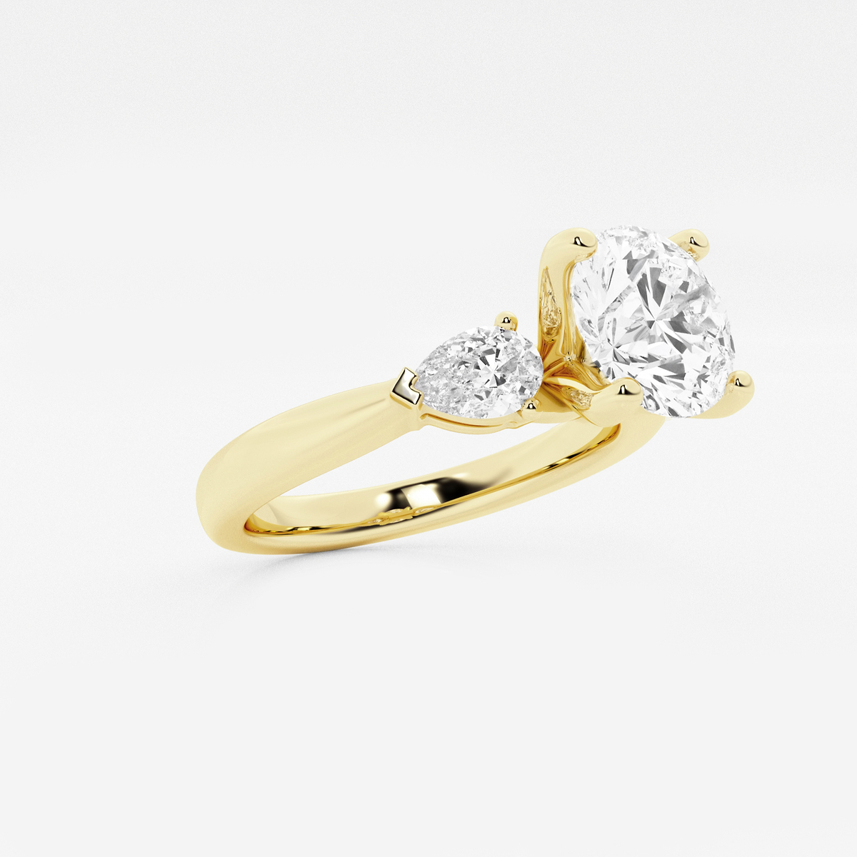 Additional Image 1 for  2 2/3 ctw Round Lab Grown Diamond Engagement Ring with Pear Side Accents