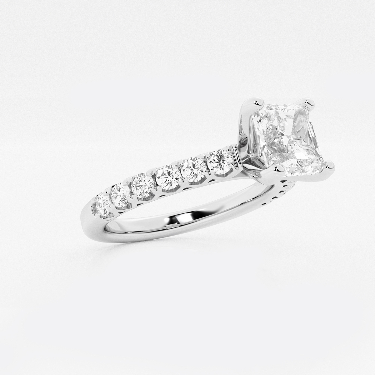 Additional Image 1 for  2 ctw Asscher Lab Grown Diamond Royal Crown Engagement Ring