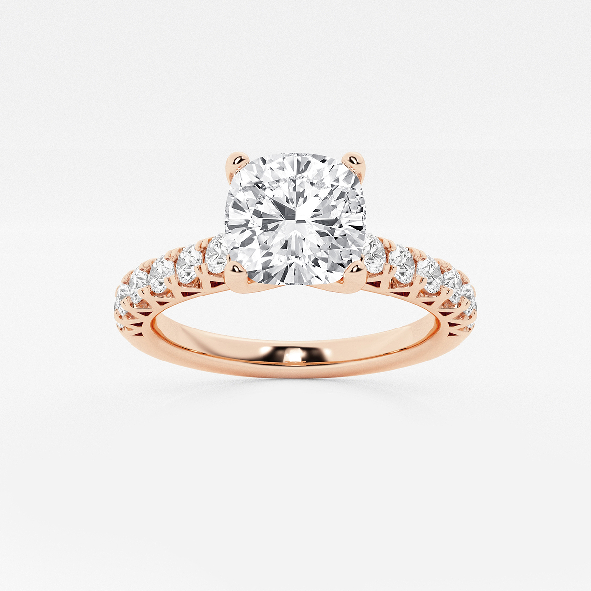 2 1/2 ctw Cushion Lab Grown Diamond Royal Crown Engagement Ring