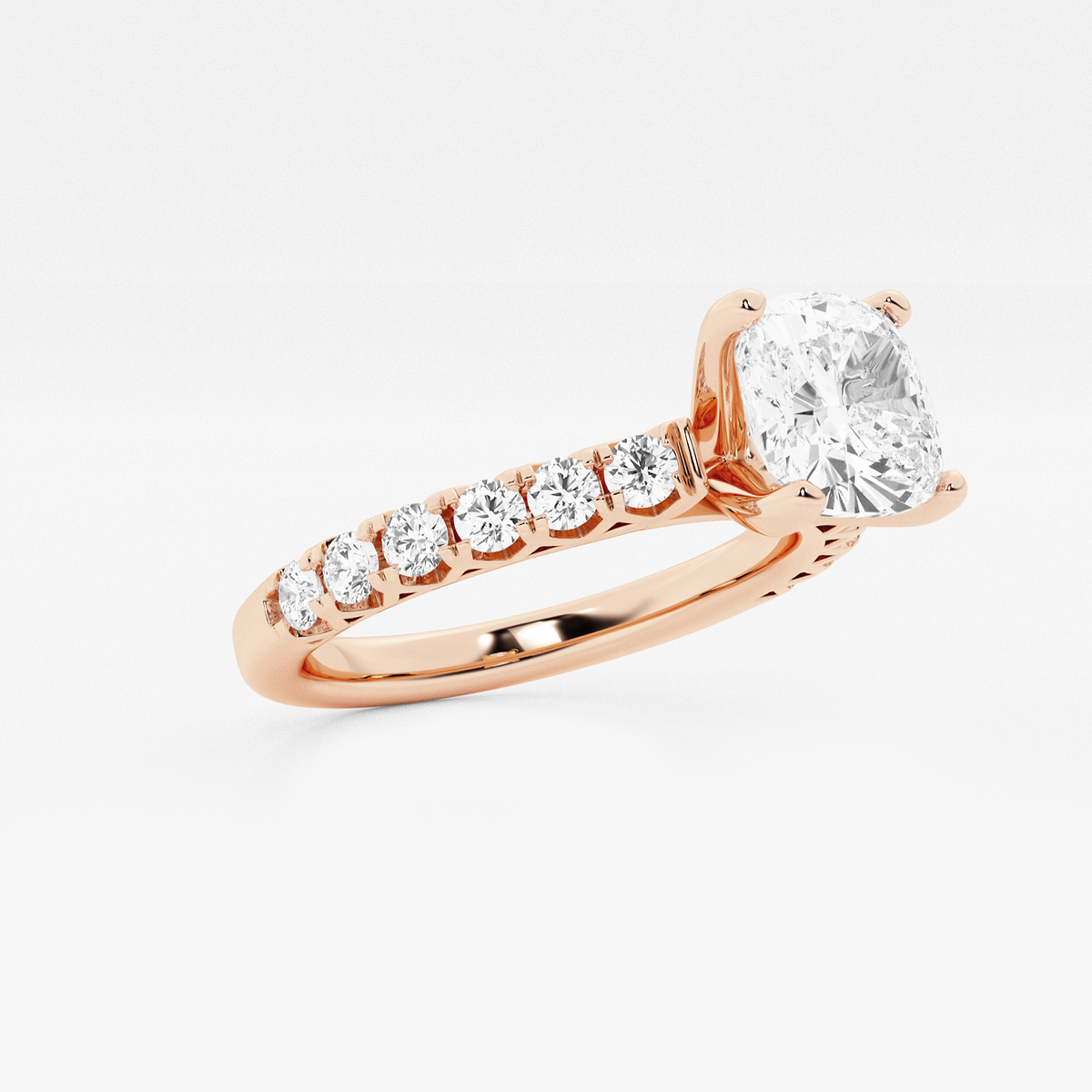 Additional Image 1 for  2 1/2 ctw Cushion Lab Grown Diamond Royal Crown Engagement Ring